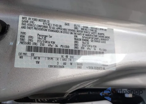 2015 Ford Focus Se from USA, damaged, VIN 1FADP3F29FL305517